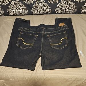 Signature by Levi Strauss Dark Blue Jeans with Gold Stitching